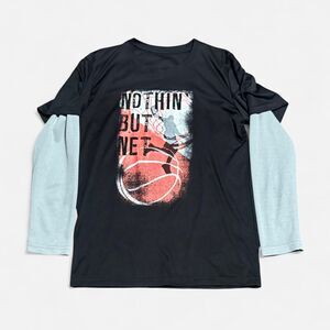 Black basketball graphic medium size long sleeve shirt